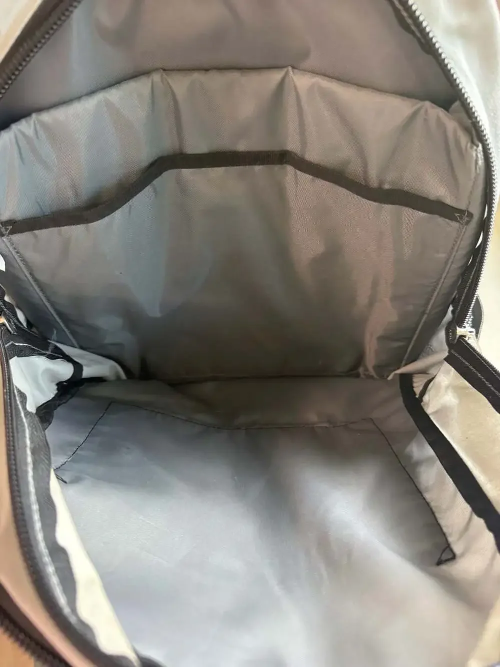L.L.Bean Gray Black Backpack Monogram K Hiking Travel School Daypack